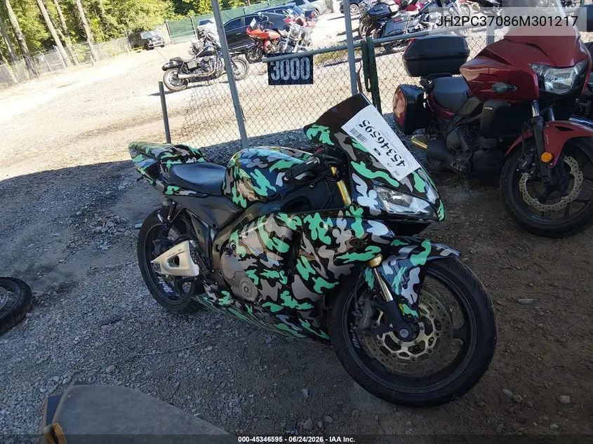 2006 Honda Cbr600 Rr VIN: JH2PC37086M301217 Lot: 45346595