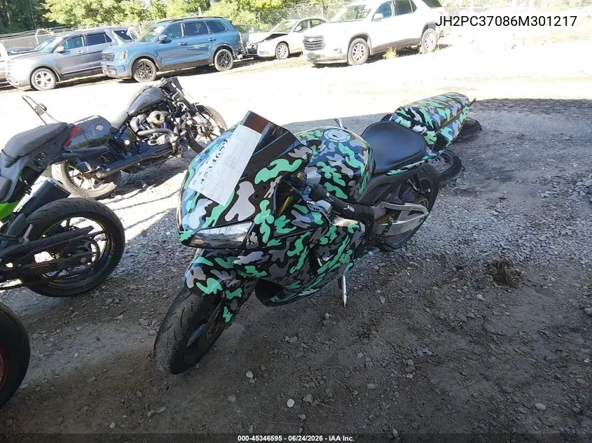 2006 Honda Cbr600 Rr VIN: JH2PC37086M301217 Lot: 45346595