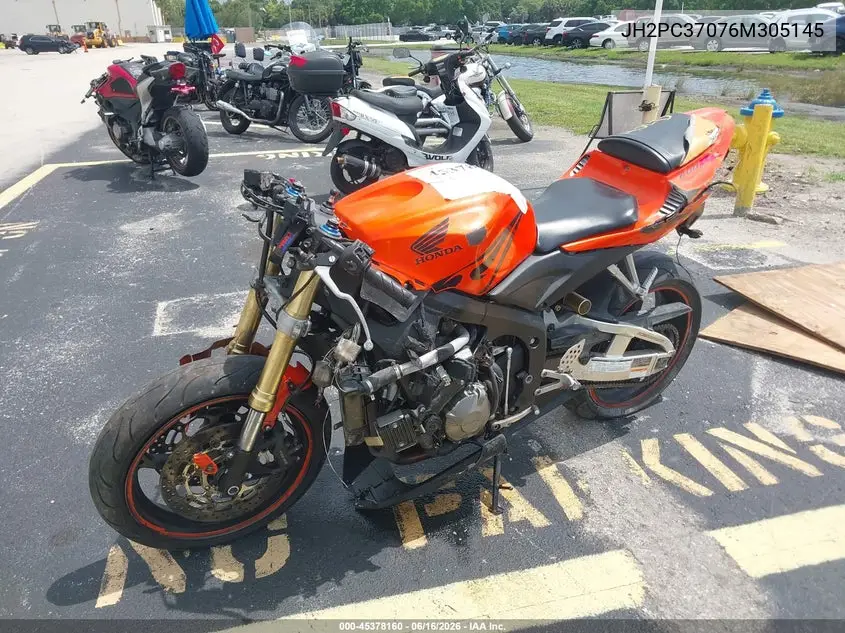 2006 Honda Cbr600 Rr VIN: JH2PC37076M305145 Lot: 45378160