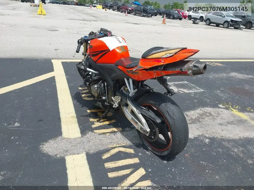 2006 Honda Cbr600 Rr VIN: JH2PC37076M305145 Lot: 45378160