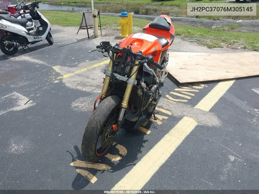 2006 Honda Cbr600 Rr VIN: JH2PC37076M305145 Lot: 45378160