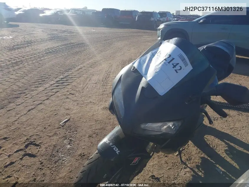 2006 Honda Cbr600 Rr VIN: JH2PC37116M301326 Lot: 45592142