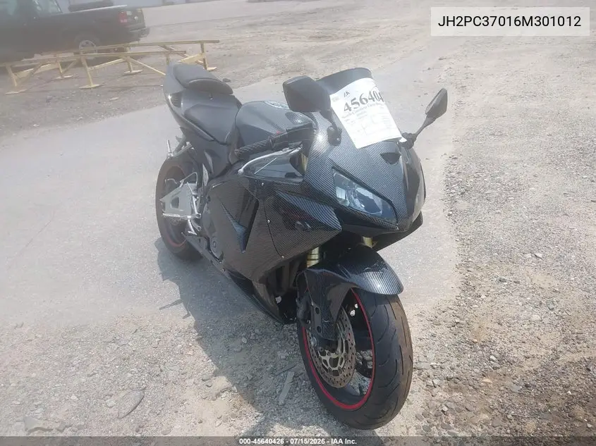 2006 Honda Cbr600 Rr VIN: JH2PC37016M301012 Lot: 45640426