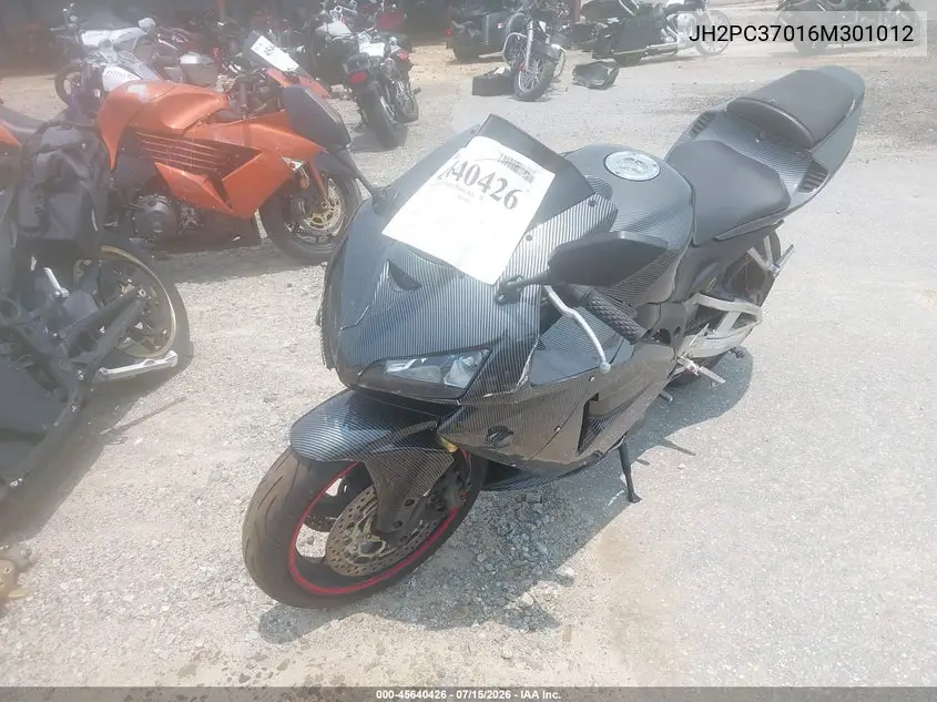 2006 Honda Cbr600 Rr VIN: JH2PC37016M301012 Lot: 45640426