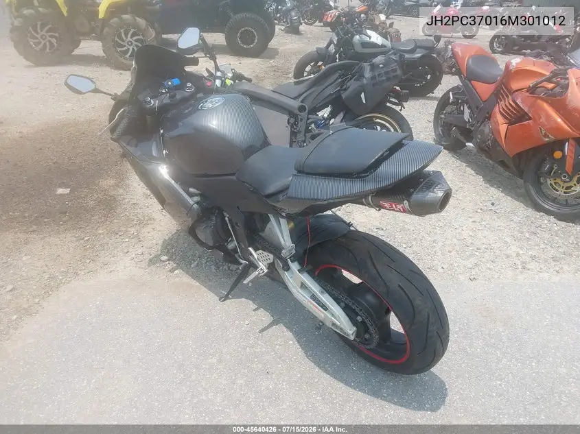 2006 Honda Cbr600 Rr VIN: JH2PC37016M301012 Lot: 45640426