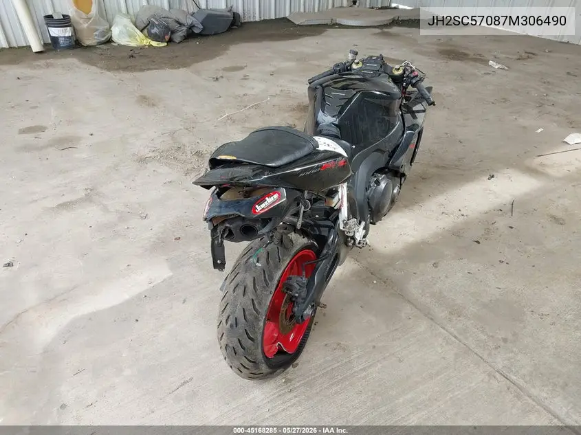 2007 Honda Cbr1000 Rr VIN: JH2SC57087M306490 Lot: 45168285