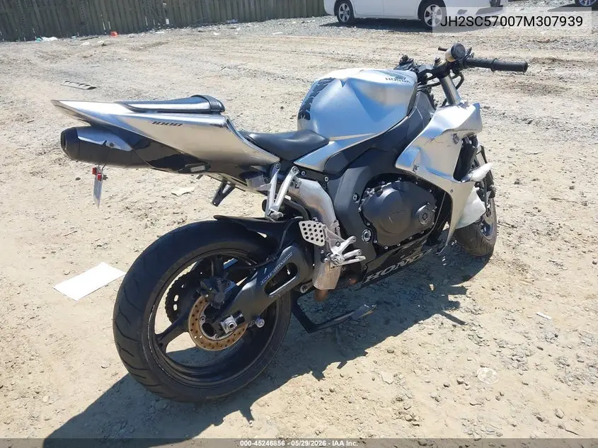 2007 Honda Cbr1000 Rr VIN: JH2SC57007M307939 Lot: 45246856