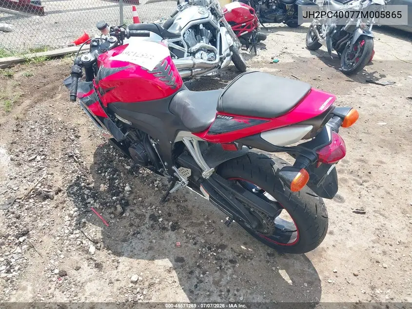 2007 Honda Cbr600 Rr VIN: JH2PC40077M005865 Lot: 45571269