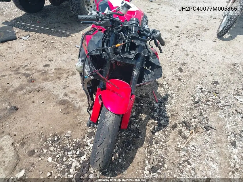 2007 Honda Cbr600 Rr VIN: JH2PC40077M005865 Lot: 45571269