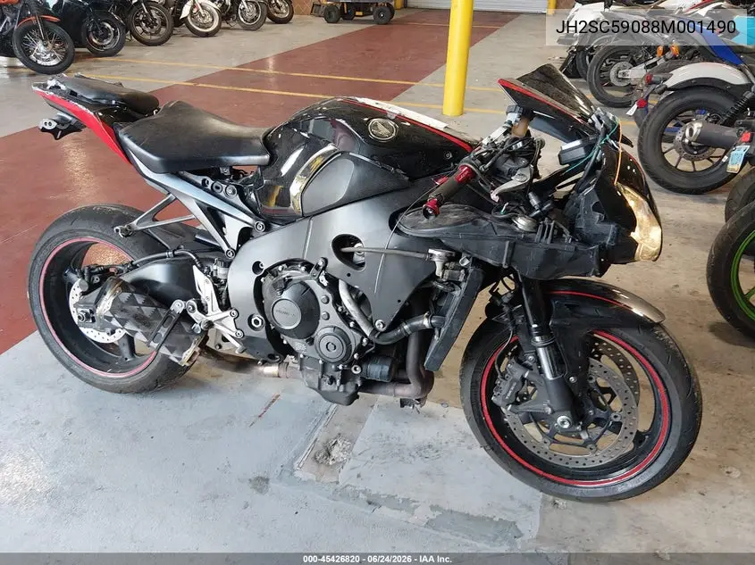 2008 Honda Cbr1000 Rr VIN: JH2SC59088M001490 Lot: 45426820