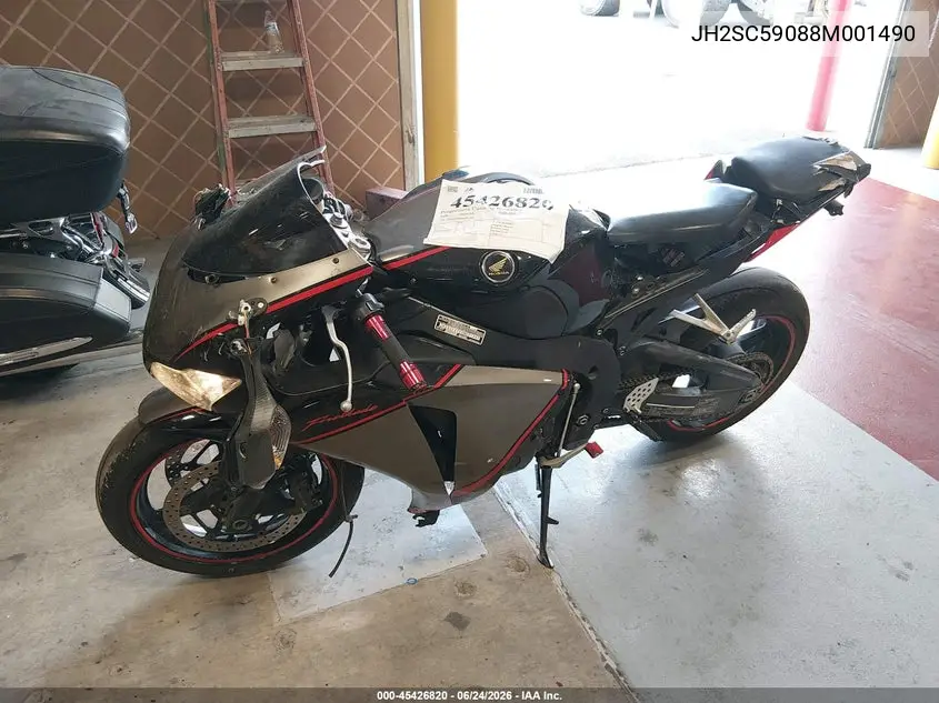 2008 Honda Cbr1000 Rr VIN: JH2SC59088M001490 Lot: 45426820