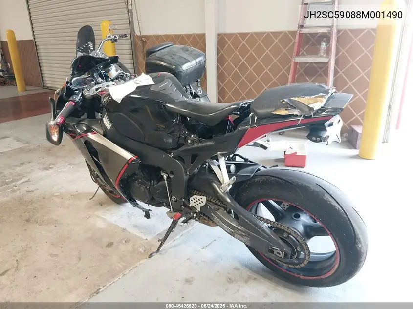 2008 Honda Cbr1000 Rr VIN: JH2SC59088M001490 Lot: 45426820