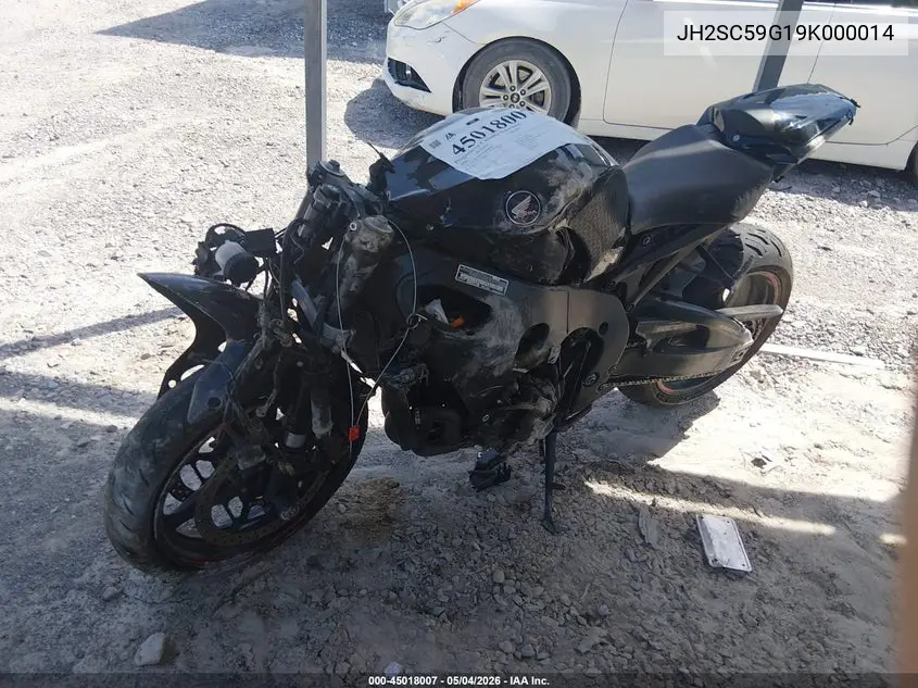2009 Honda Cbr1000 Rr-Abs VIN: JH2SC59G19K000014 Lot: 45018007