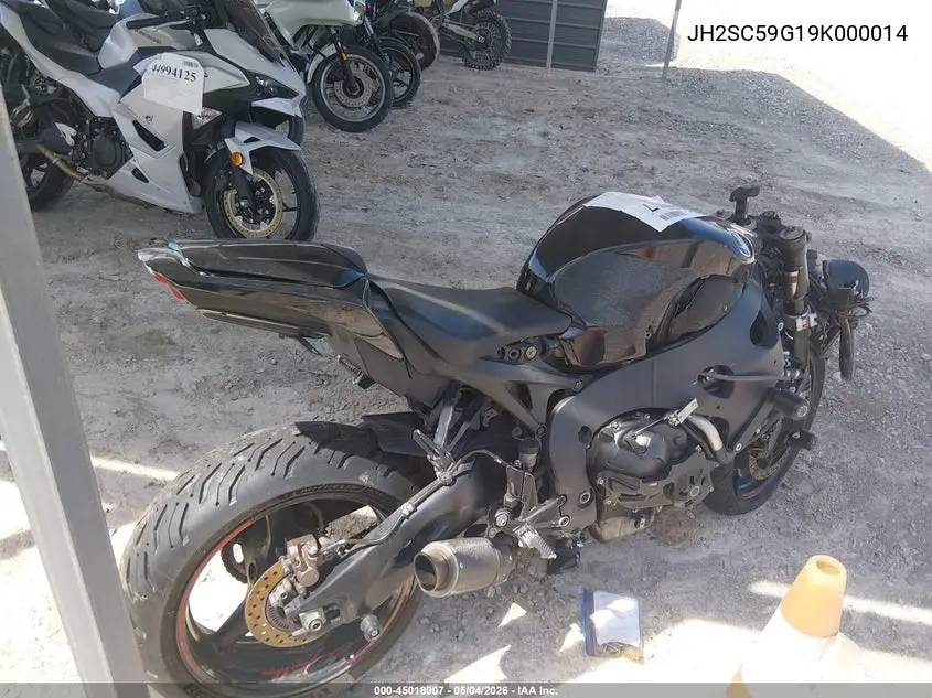 2009 Honda Cbr1000 Rr-Abs VIN: JH2SC59G19K000014 Lot: 45018007