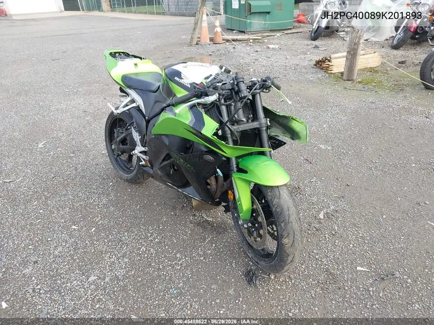 2009 Honda Cbr600 Rr VIN: JH2PC40089K201893 Lot: 45488622