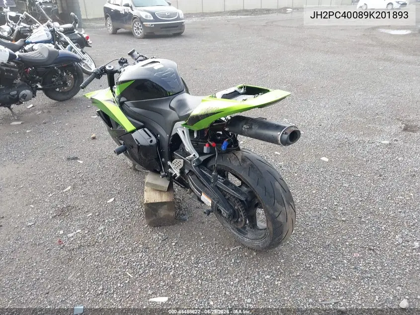 2009 Honda Cbr600 Rr VIN: JH2PC40089K201893 Lot: 45488622