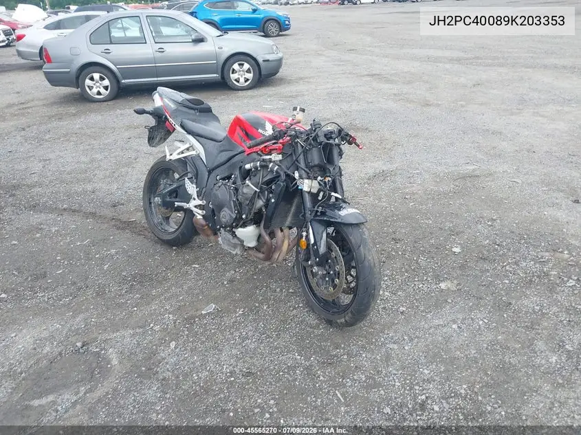 2009 Honda Cbr600 Rr VIN: JH2PC40089K203353 Lot: 45565270