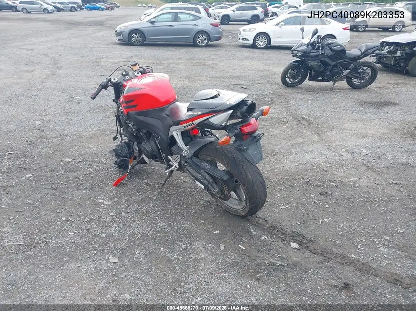 2009 Honda Cbr600 Rr VIN: JH2PC40089K203353 Lot: 45565270