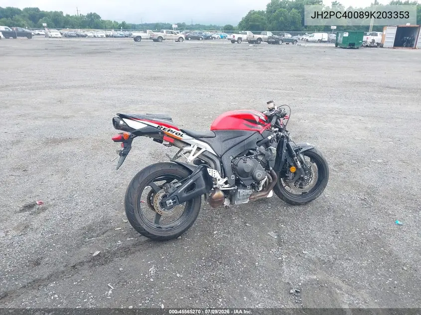 2009 Honda Cbr600 Rr VIN: JH2PC40089K203353 Lot: 45565270