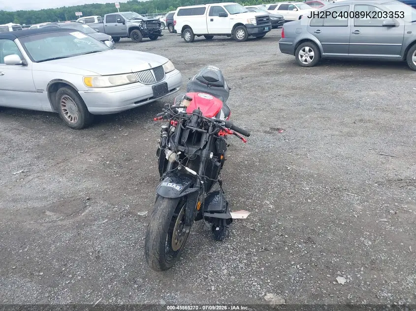 2009 Honda Cbr600 Rr VIN: JH2PC40089K203353 Lot: 45565270
