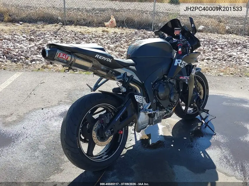2009 Honda Cbr600 Rr VIN: JH2PC40009K201533 Lot: 45585117