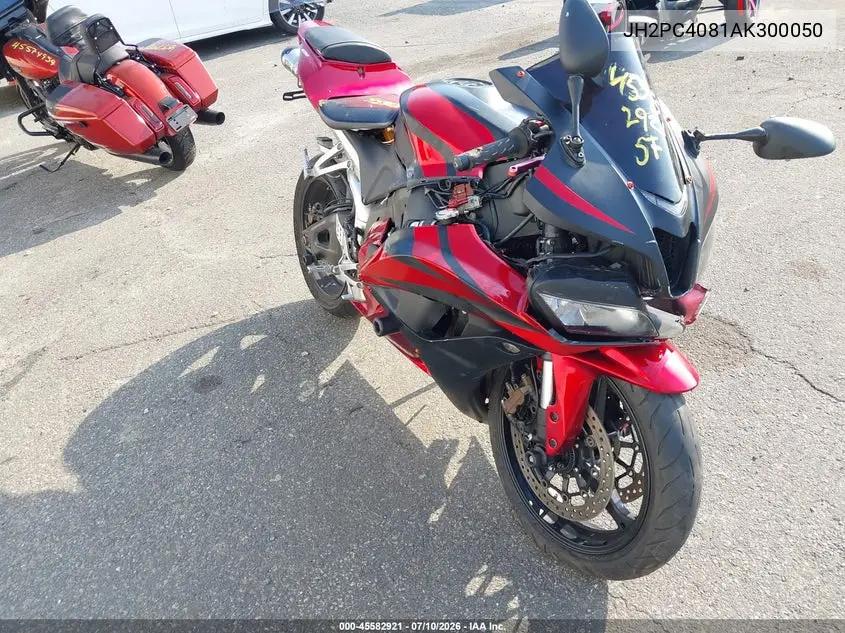 2010 Honda Cbr600 Rr-Abs VIN: JH2PC4081AK300050 Lot: 45582921
