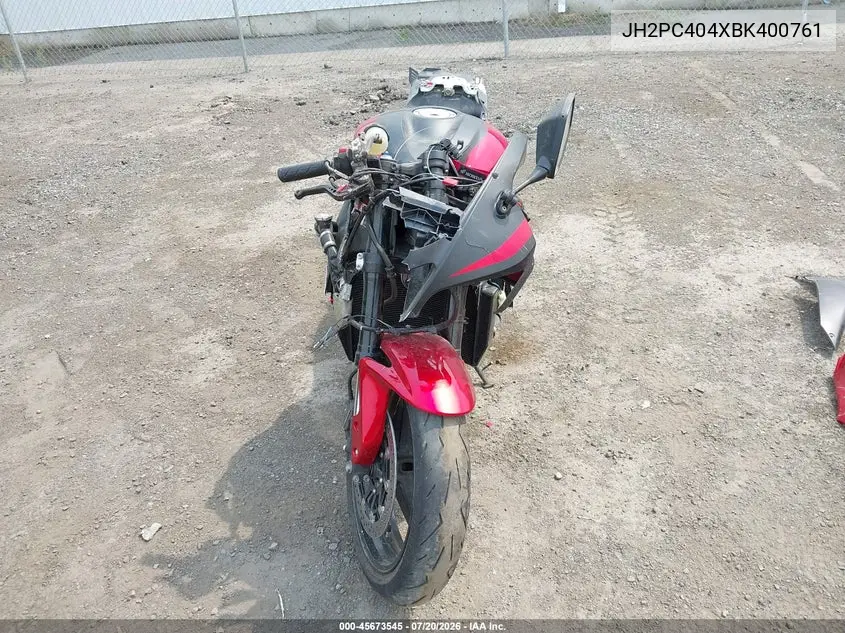 2011 Honda Cbr600 Rr VIN: JH2PC404XBK400761 Lot: 45673545