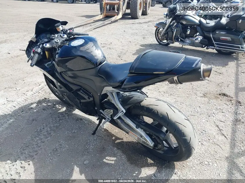 2012 Honda Cbr600 Rr VIN: JH2PC4005CK500359 Lot: 44951852