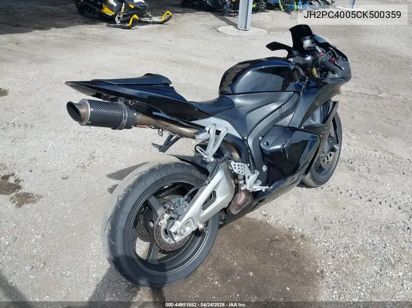 2012 Honda Cbr600 Rr VIN: JH2PC4005CK500359 Lot: 44951852