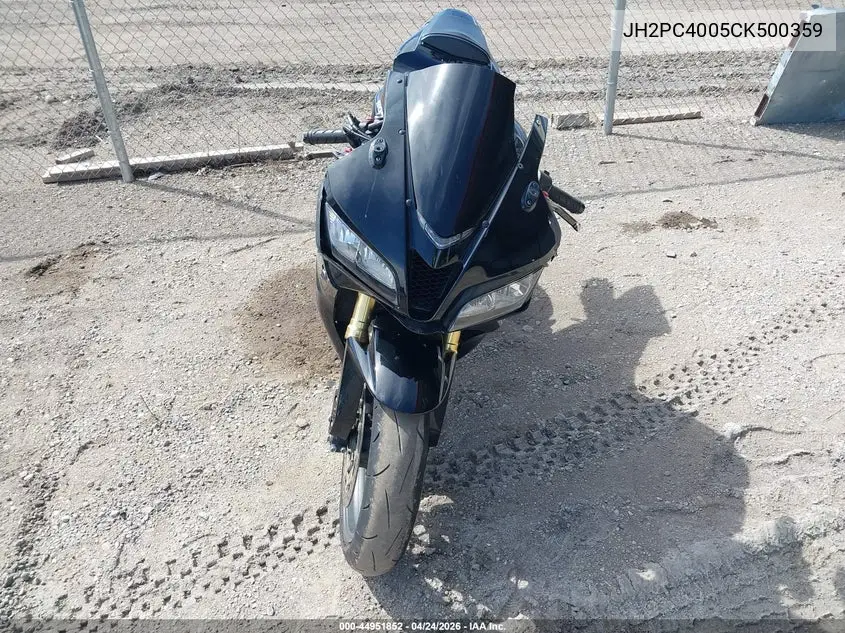 2012 Honda Cbr600 Rr VIN: JH2PC4005CK500359 Lot: 44951852