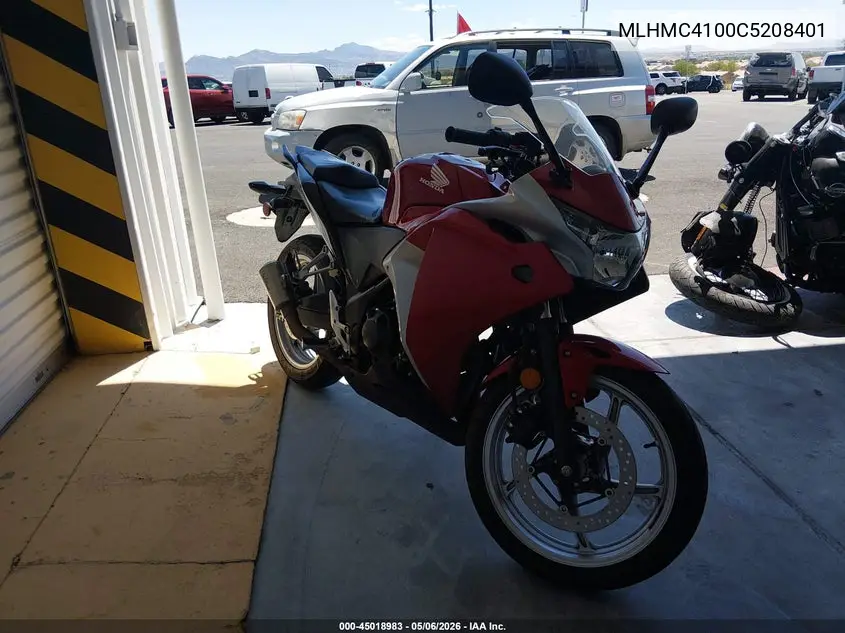 2012 Honda Cbr250 R VIN: MLHMC4100C5208401 Lot: 45018983