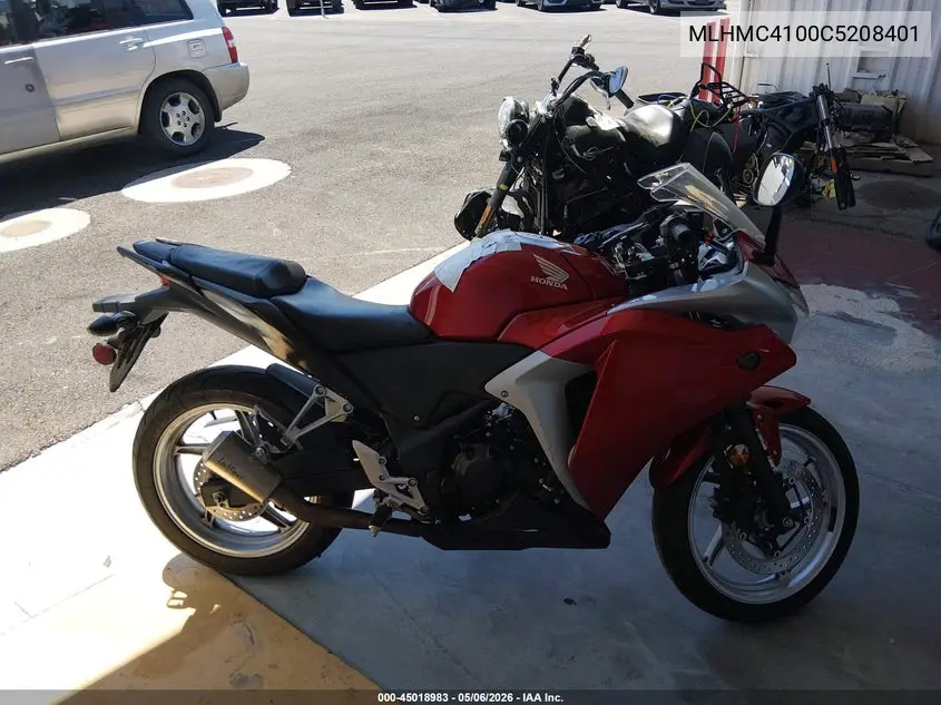 2012 Honda Cbr250 R VIN: MLHMC4100C5208401 Lot: 45018983