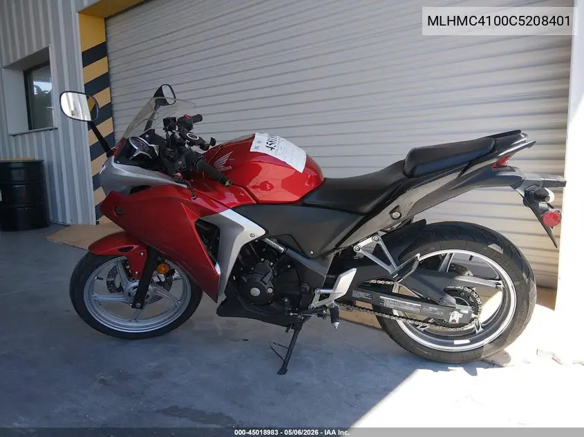 2012 Honda Cbr250 R VIN: MLHMC4100C5208401 Lot: 45018983