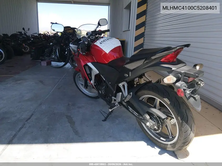 2012 Honda Cbr250 R VIN: MLHMC4100C5208401 Lot: 45018983