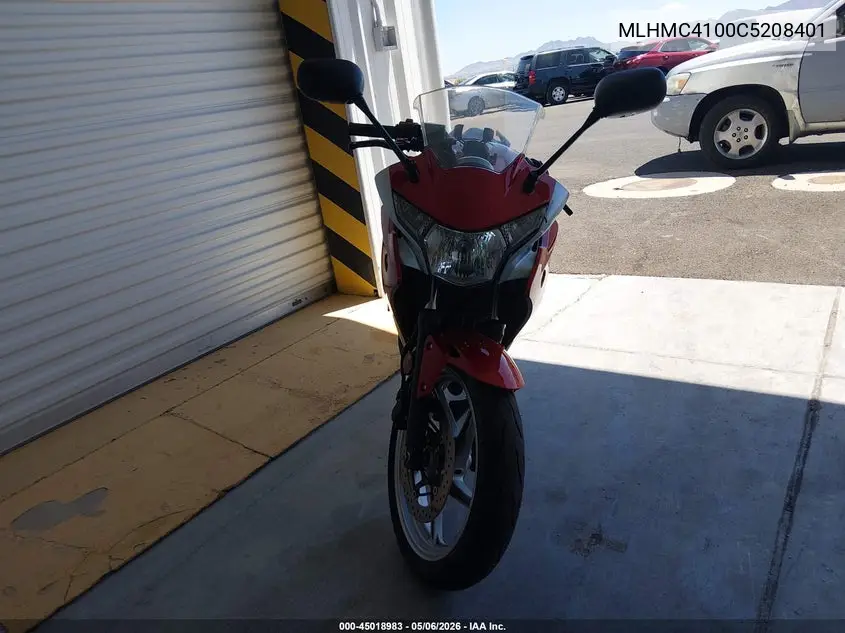 2012 Honda Cbr250 R VIN: MLHMC4100C5208401 Lot: 45018983