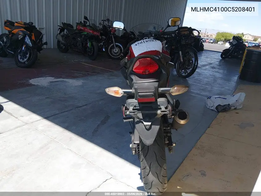 2012 Honda Cbr250 R VIN: MLHMC4100C5208401 Lot: 45018983