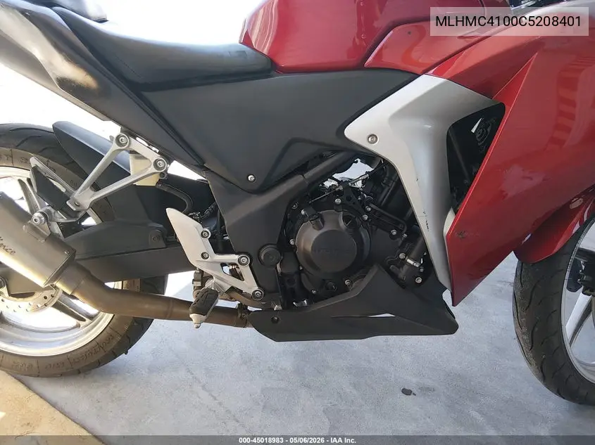 2012 Honda Cbr250 R VIN: MLHMC4100C5208401 Lot: 45018983