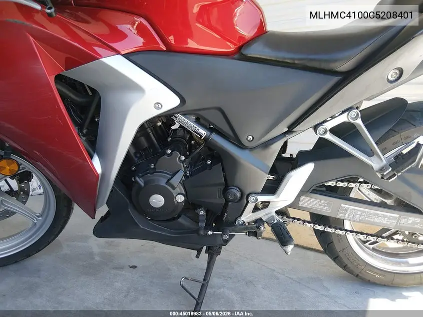 2012 Honda Cbr250 R VIN: MLHMC4100C5208401 Lot: 45018983