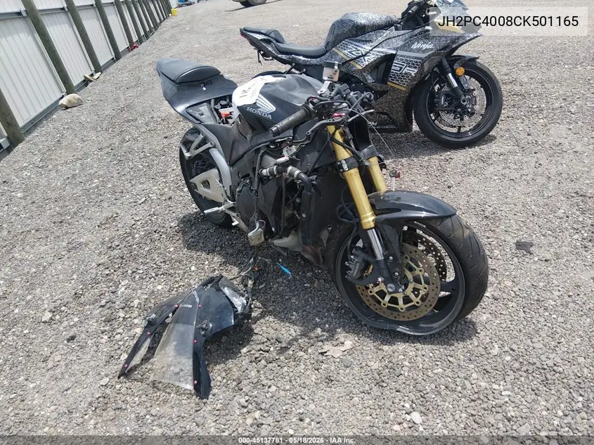 2012 Honda Cbr600 Rr VIN: JH2PC4008CK501165 Lot: 45137781