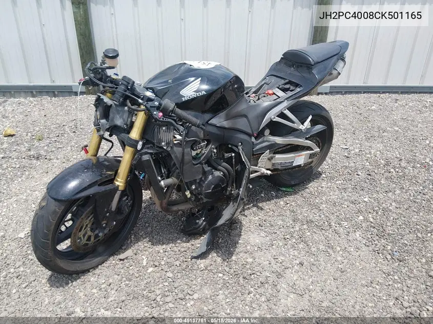 2012 Honda Cbr600 Rr VIN: JH2PC4008CK501165 Lot: 45137781
