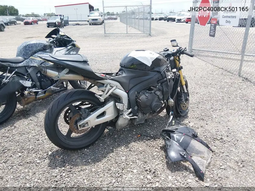 2012 Honda Cbr600 Rr VIN: JH2PC4008CK501165 Lot: 45137781