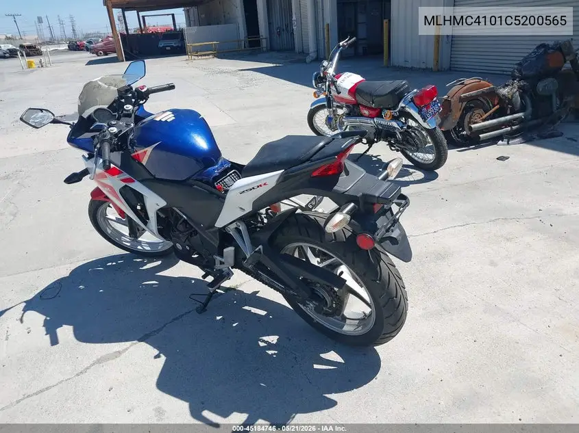 2012 Honda Cbr250 R VIN: MLHMC4101C5200565 Lot: 45184746