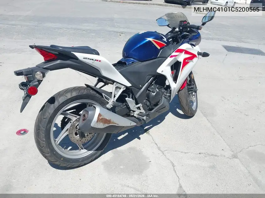 2012 Honda Cbr250 R VIN: MLHMC4101C5200565 Lot: 45184746