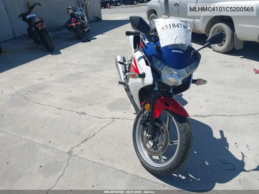 2012 Honda Cbr250 R VIN: MLHMC4101C5200565 Lot: 45184746