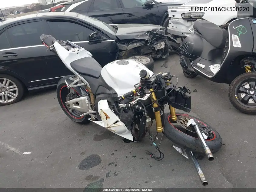 2012 Honda Cbr600 Rr VIN: JH2PC4016CK500220 Lot: 45261031