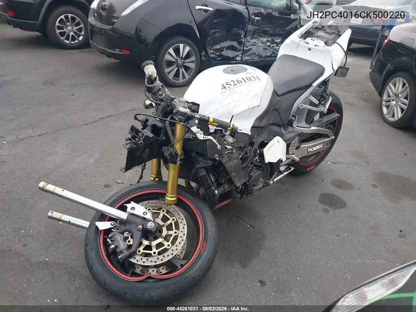 2012 Honda Cbr600 Rr VIN: JH2PC4016CK500220 Lot: 45261031