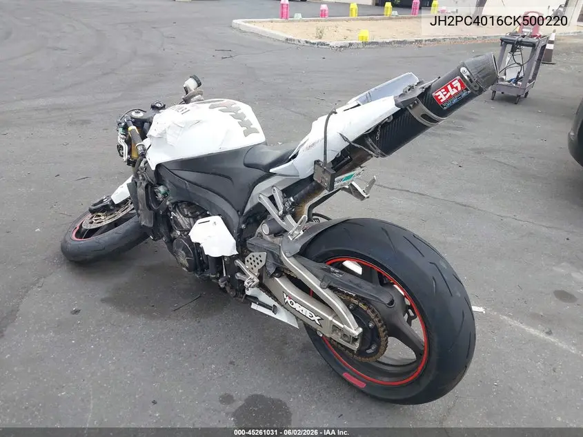 2012 Honda Cbr600 Rr VIN: JH2PC4016CK500220 Lot: 45261031