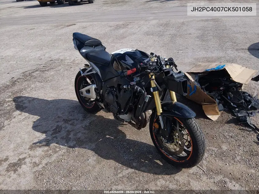 2012 Honda Cbr600 Rr VIN: JH2PC4007CK501058 Lot: 45264806