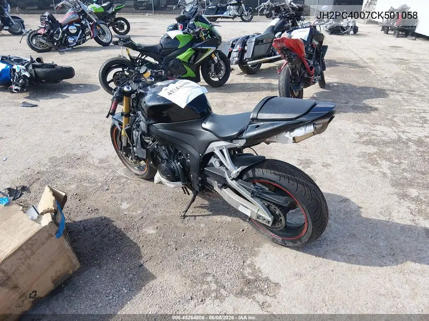 2012 Honda Cbr600 Rr VIN: JH2PC4007CK501058 Lot: 45264806
