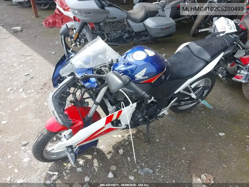 2012 Honda Cbr250 R VIN: MLHMC4102C5200493 Lot: 45315571